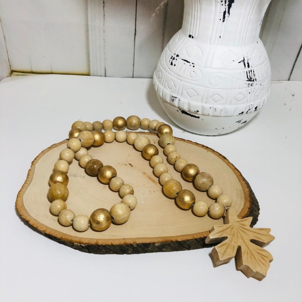 Maple wood garland  Table Necklace Curtain Tieback  Coffee table decorations